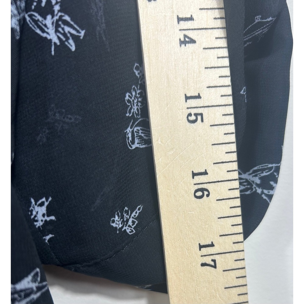 Whimsical Torrid Black Novelty Bird Print Sheer Top Plus Size 2X Nature Dainty - Picture 10 of 12